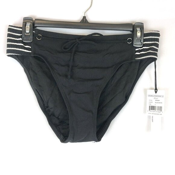 Robin Piccone Women’s Black High Waist Bikini Bottom Size L - Picture 1 of 3